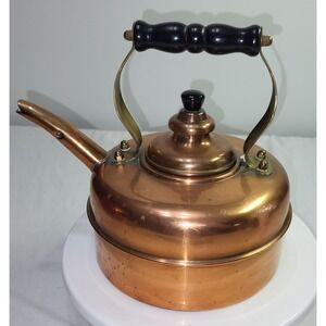 Simplex Whistling Tea Kettle Solid Copper 400709-402190 Made In England Vintage